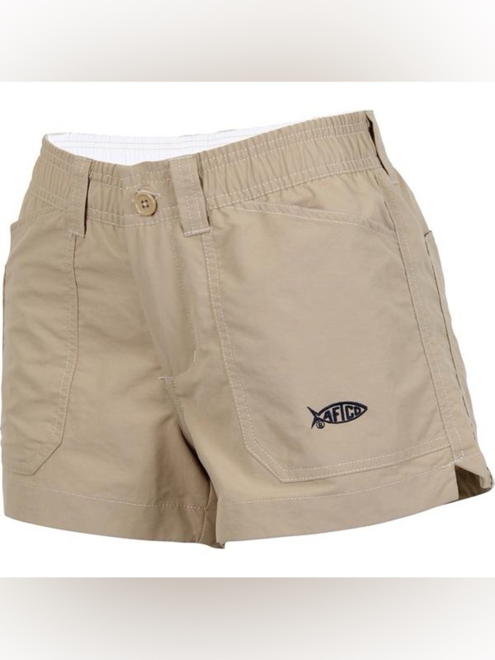AFTCO Women’s Original Fishing Shorts Size 10 Tan Khaki Nylon 3”